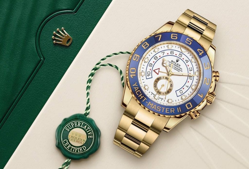 Rolex - Yacht-Master II White Dial 18K Yellow Gold